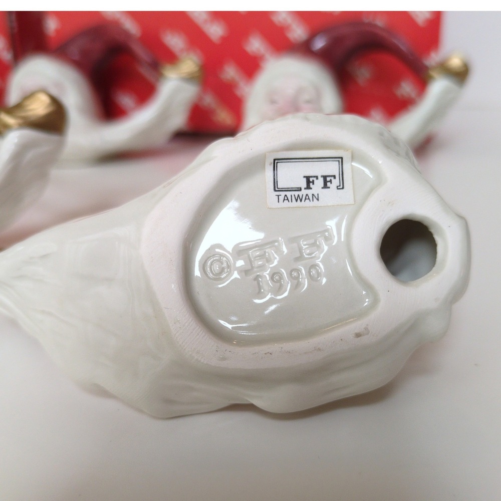 Vtg 90's Fitz and Floyd Santa Napkin Rings Old World Christmas Holiday Set of 8 - Picture 9 of 13
